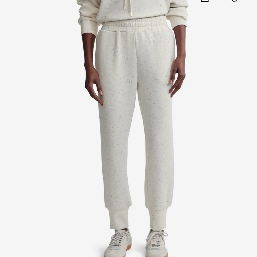Varley Double Soft Slim Cuff 25 in Ivory Marl Fleck